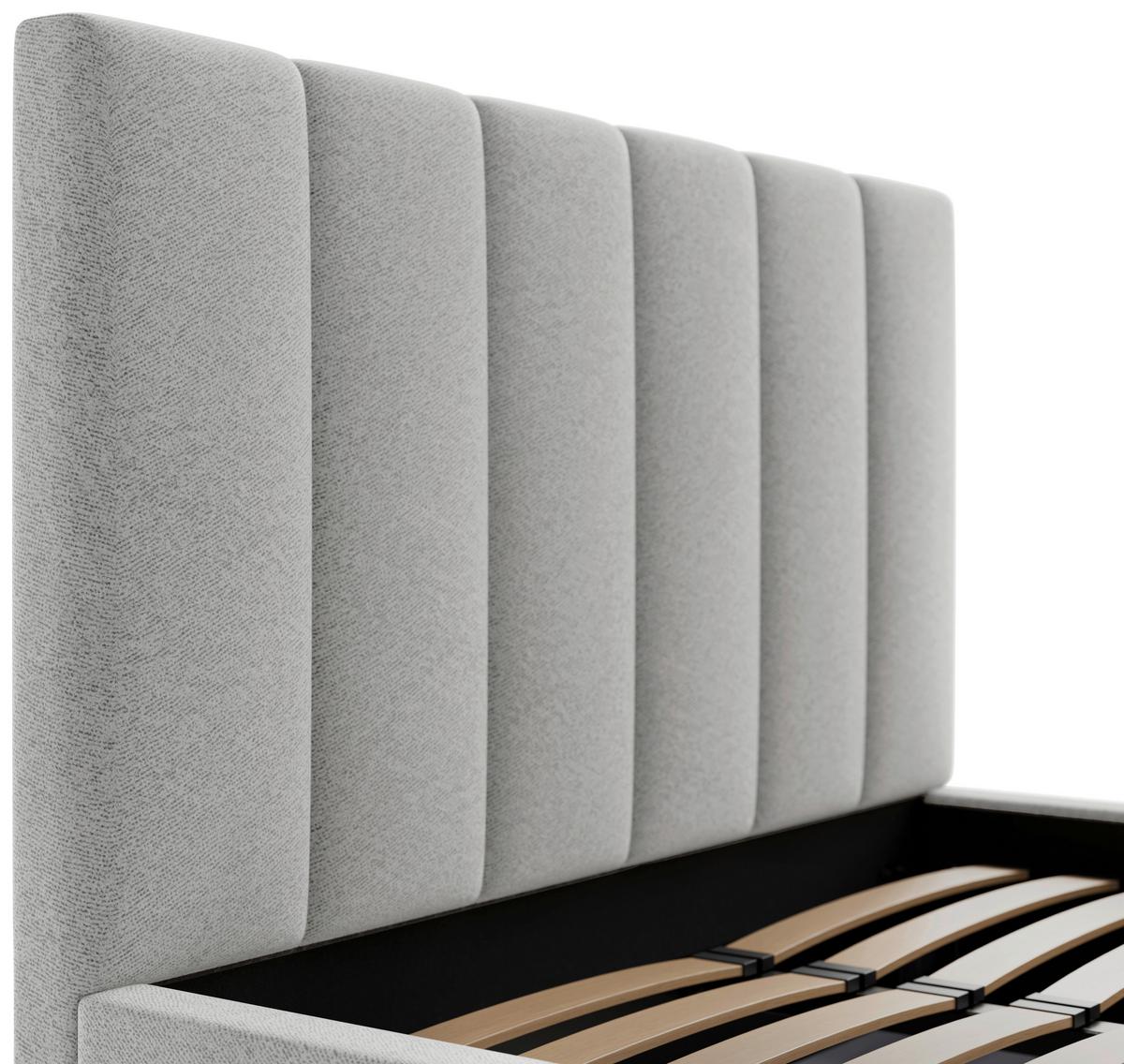 Polsterbett Talera Loft grau 140x200 cm - Buchefarben/Schwarz, KONVENTIONELL, Holz/Textil (140/200cm)