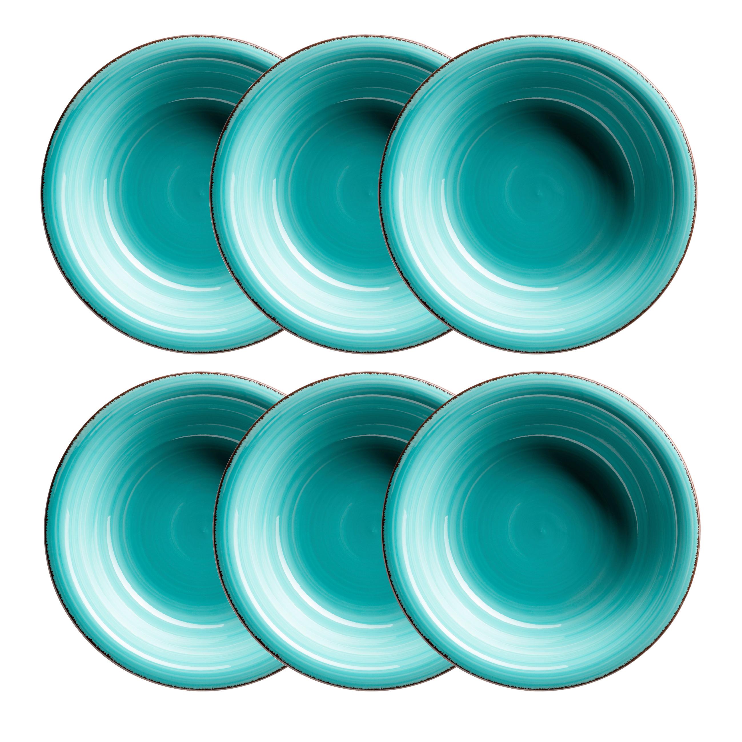Suppentellerset Lumaca Steinzeug, Türkis, 6-Teilig - Türkis, Basics, Keramik (21/5,5cm) - Mäser