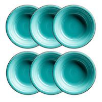 Suppentellerset Lumaca Steinzeug, Türkis, 6-Teilig - Türkis, Basics, Keramik (21/5,5cm) - Mäser