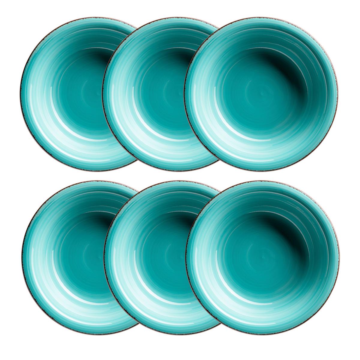 Suppentellerset Lumaca Steinzeug, Türkis, 6-Teilig - Türkis, Basics, Keramik (21/5,5cm) - Mäser
