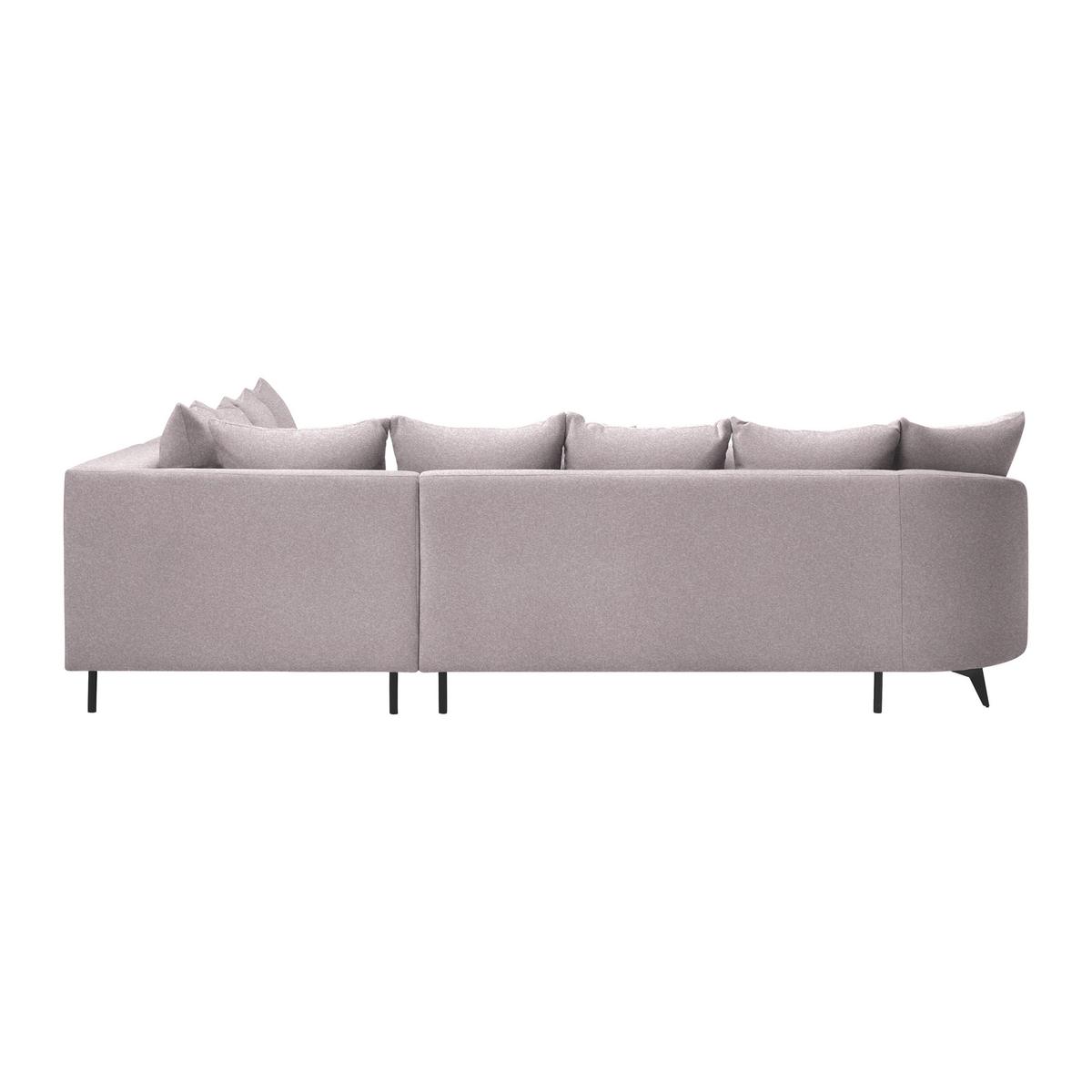 Rohová sedačka AXEL, pravá, šeříková tkanina - černá/šeříková, Moderní, kov/textil (291/250cm) - Mömax