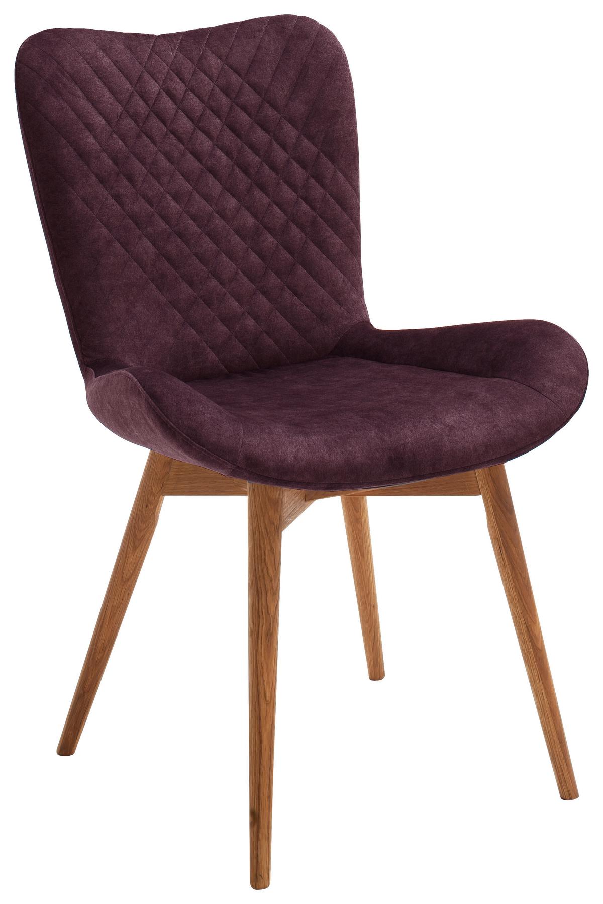 Stuhl Sarander - Bordeaux/Eichefarben, Natur, Holz/Textil (58/88/67cm) - MID.YOU