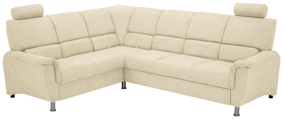 Sedačka MARSYLIA, ľavá, béžová - čierna/strieborná, Design, kov/drevo (216/270cm) - MID.YOU