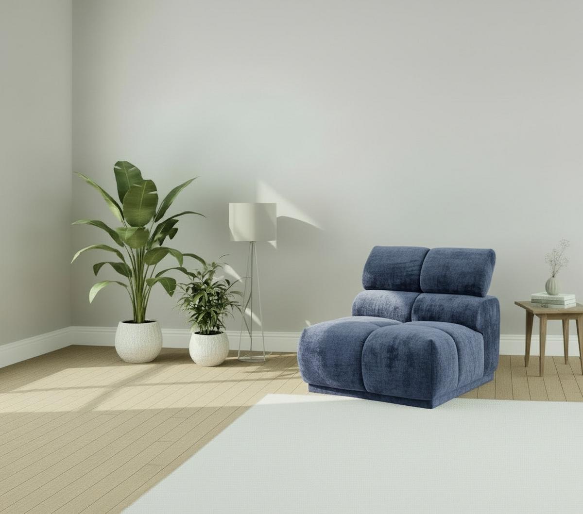 Sofaelement Chani Blau, B: 81 cm - Blau, MODERN, Textil (81/86/113cm) - MID.YOU