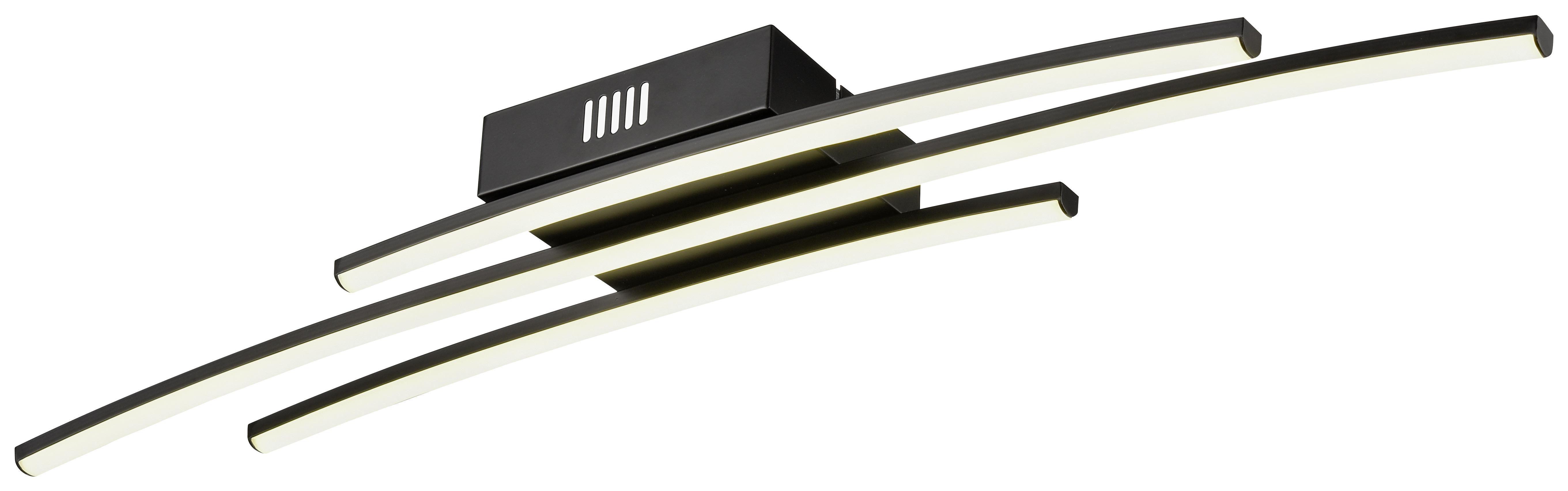 LED-Deckenleuchte Jonas L: 77,2 cm, 1-Flammig - Schwarz, MODERN, Kunststoff/Metall (77,2/15/12cm) - Luca Bessoni