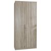 Drehtürenschrank 90cm Osaka, Sägerau Eiche Dekor - Eichefarben, KONVENTIONELL, Holzwerkstoff (90/199/58cm) - MID.YOU