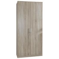 Drehtürenschrank 90cm Osaka, Sägerau Eiche Dekor - Eichefarben, KONVENTIONELL, Holzwerkstoff (90/199/58cm) - MID.YOU