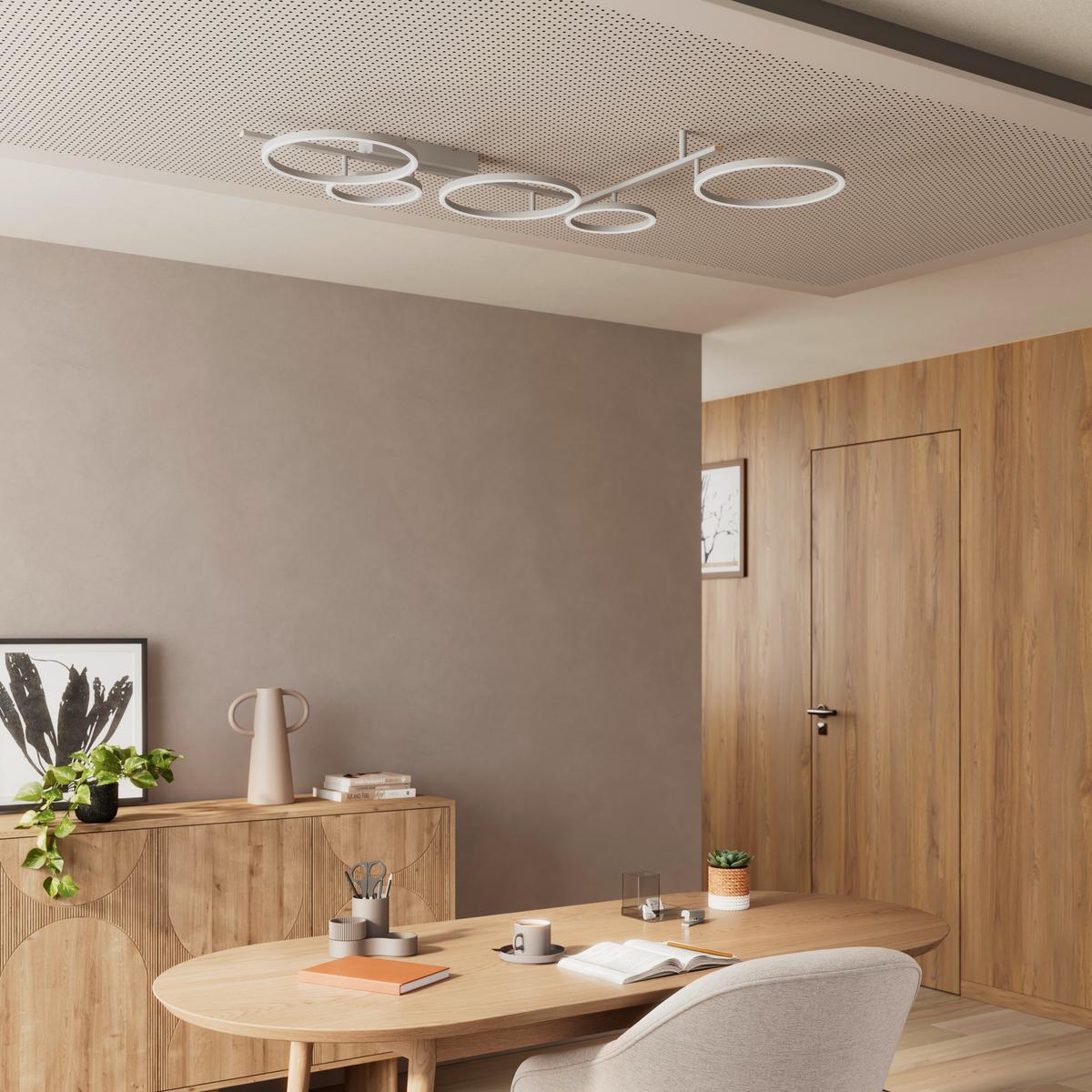 LED-DECKENLEUCHTE CEMIL - Sandfarben, Basics, Kunststoff/Metall (125/88/12cm) - Luca Bessoni