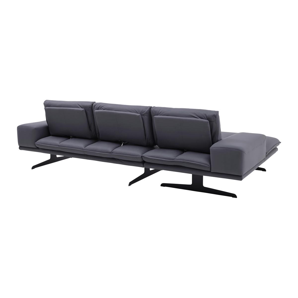 Sedací souprava LARISSA modrá - šedá/černá, Moderní, kov/textil (290/82/160cm) - Bessagi Home