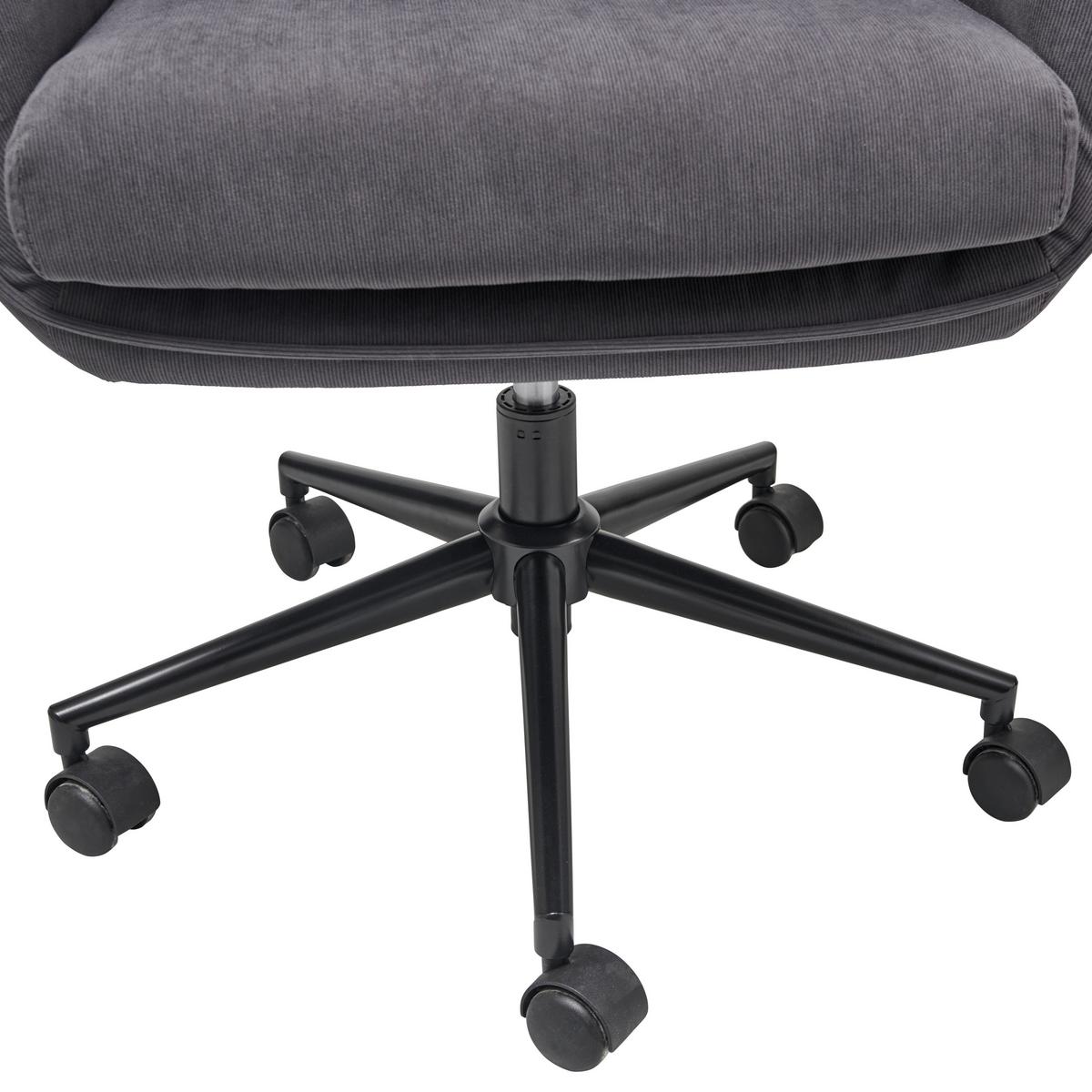 Drehstuhl Columbus - Dunkelgrau/Schwarz, LIFESTYLE, Kunststoff/Textil (63/93-98/71cm) - Livetastic