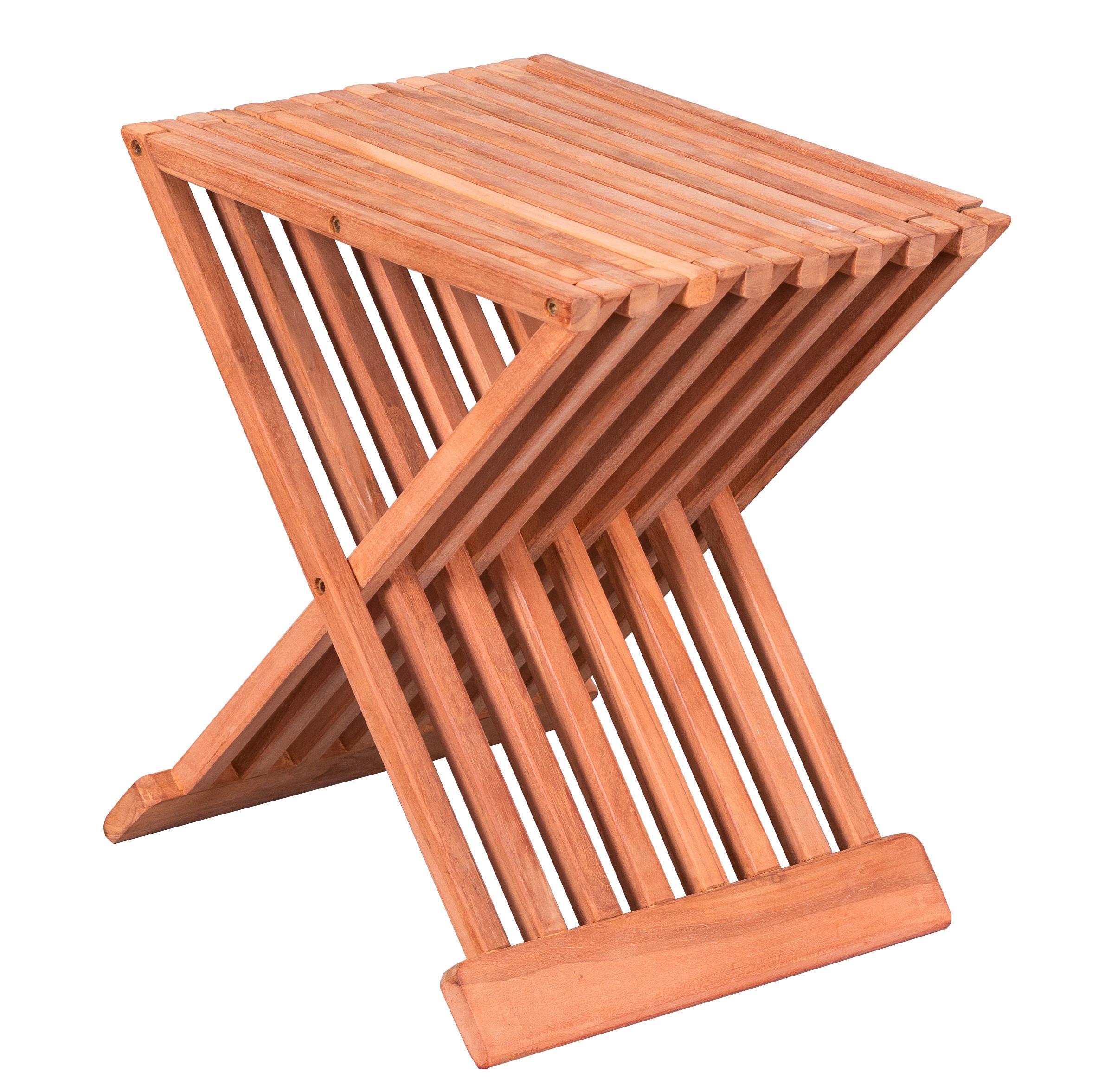 Gartentisch Klappbar Woodie Cross Teakholz L 41 cm - Teakfarben, Basics, Holz (41/45/33cm) - Gardenson