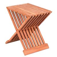 Gartentisch Klappbar Woodie Cross Teakholz L 41 cm - Teakfarben, Basics, Holz (41/45/33cm) - Gardenson