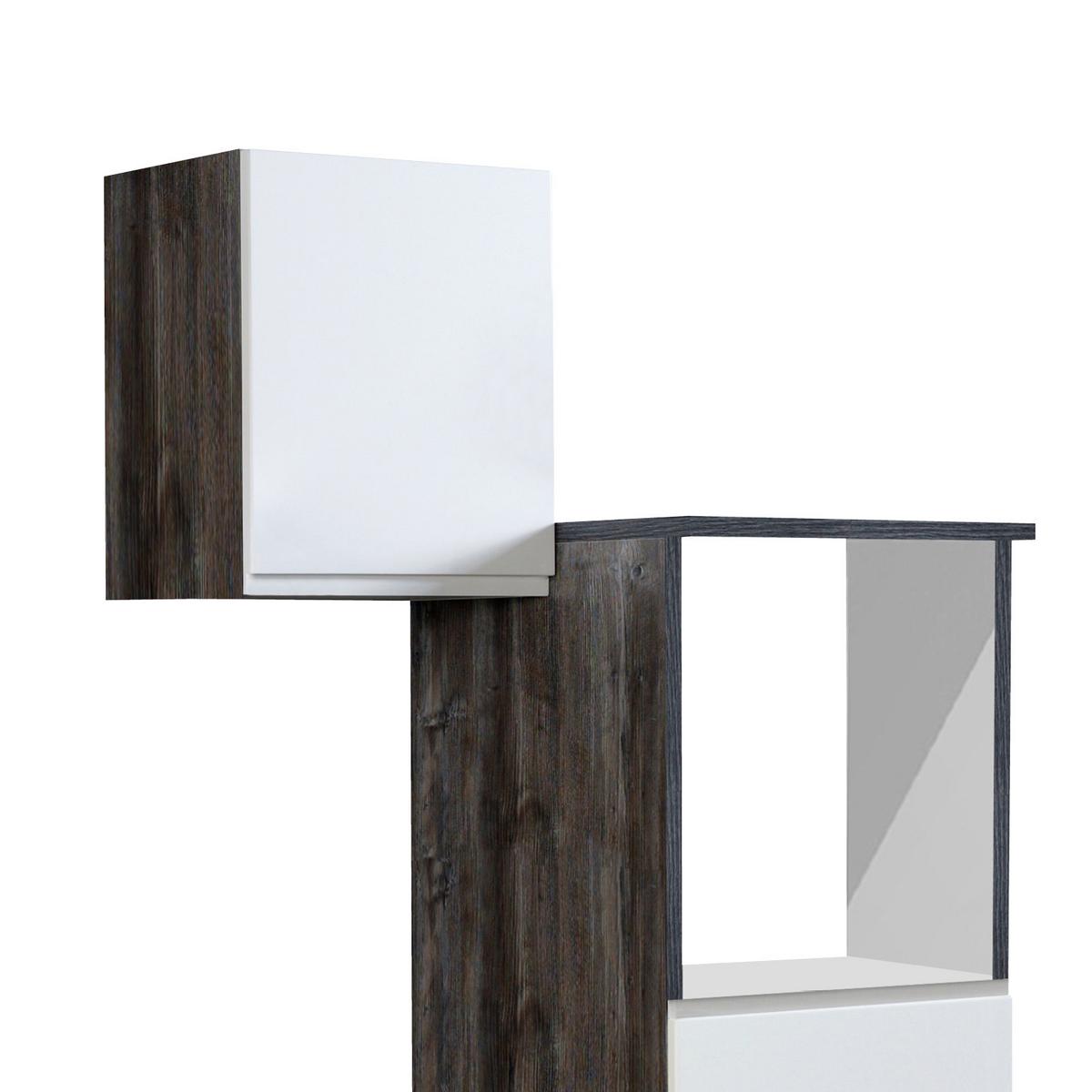 Küchenzeile Cardiff ohne Geräte 270 cm Weiß/Vintage - Weiß Hochglanz/Grau, Basics, Holzwerkstoff (270cm) - Held