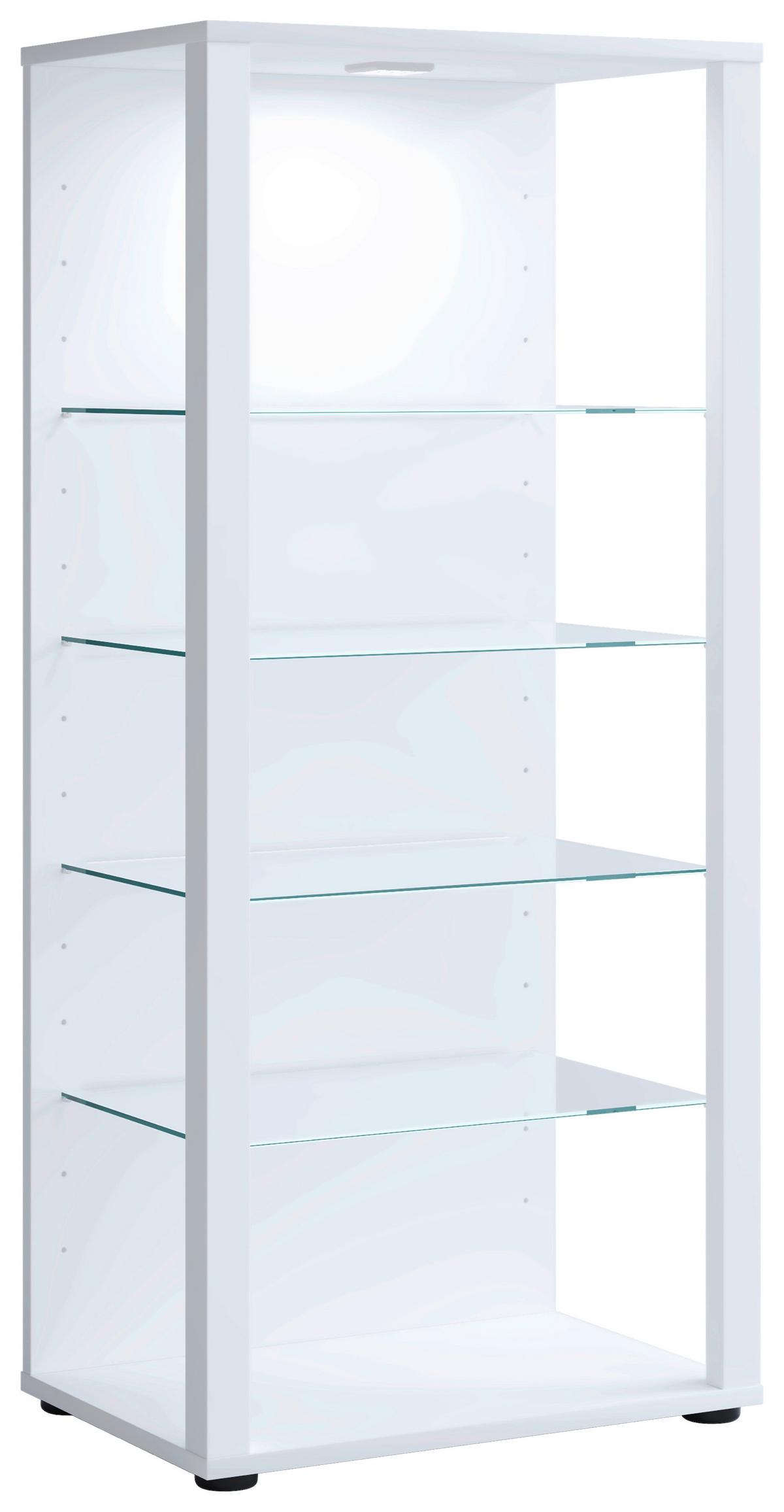 Vitrine Glasol B: 51,8 Cm Weiß - Schwarz/Weiß, MODERN, Glas/Holzwerkstoff (51,8/114,5/34,8cm) - MID.YOU