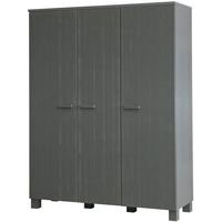 Garderobenschrank Dennis Grau B: 158 Cm - Dunkelgrau, Design, Holz (158/202/55cm) - Livetastic