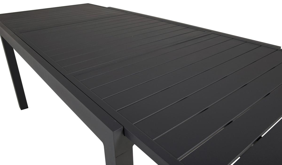Gartentisch Marbella - Schwarz, KONVENTIONELL, Metall (160/100/75cm) - Gardenson