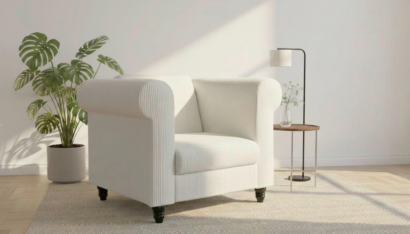 Sessel Firenze Creme, Relaxfunktion - Creme/Schwarz, Basics, Textil (111/83/87cm) - Livetastic