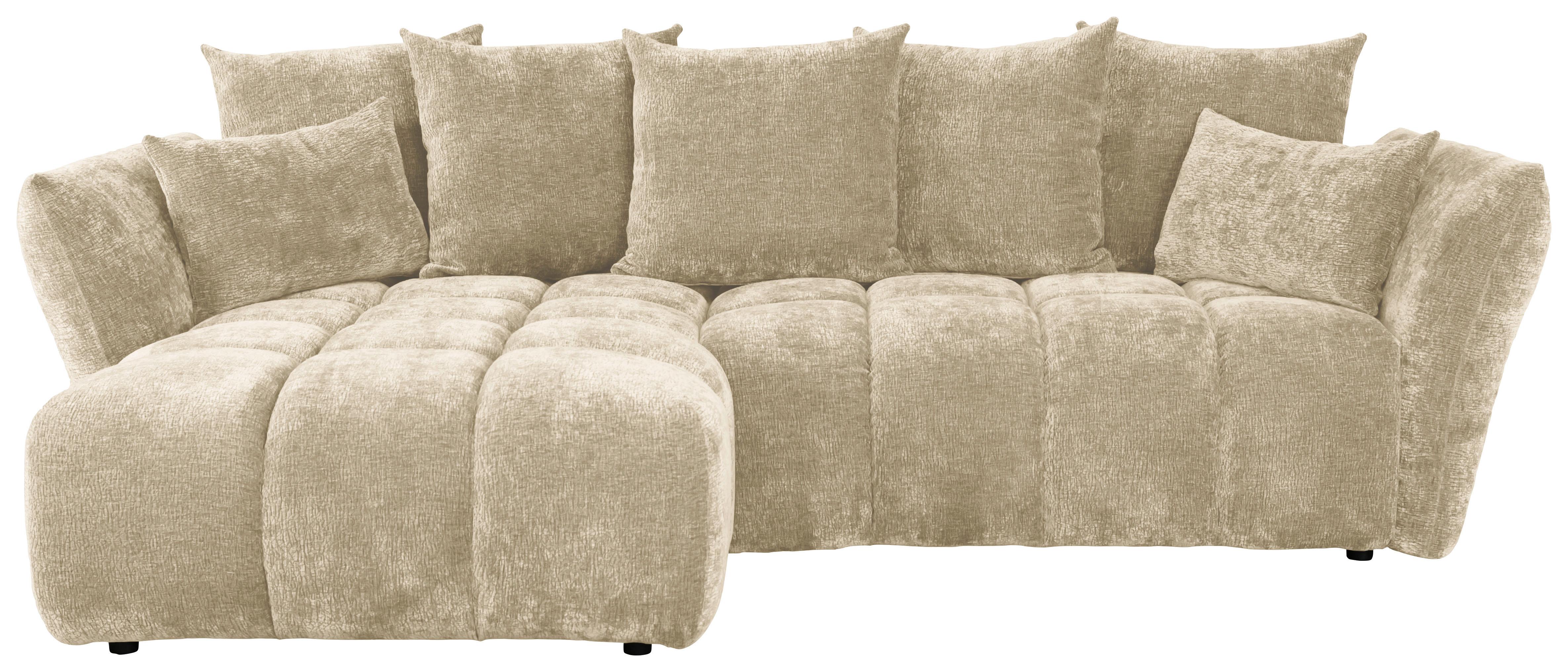 Univerzálna sedačka CAMMELLIO, béžová ženilka, 7 vankúšov - čierna/béžová, Modern, textil (296/75-95/189cm) - Mömax