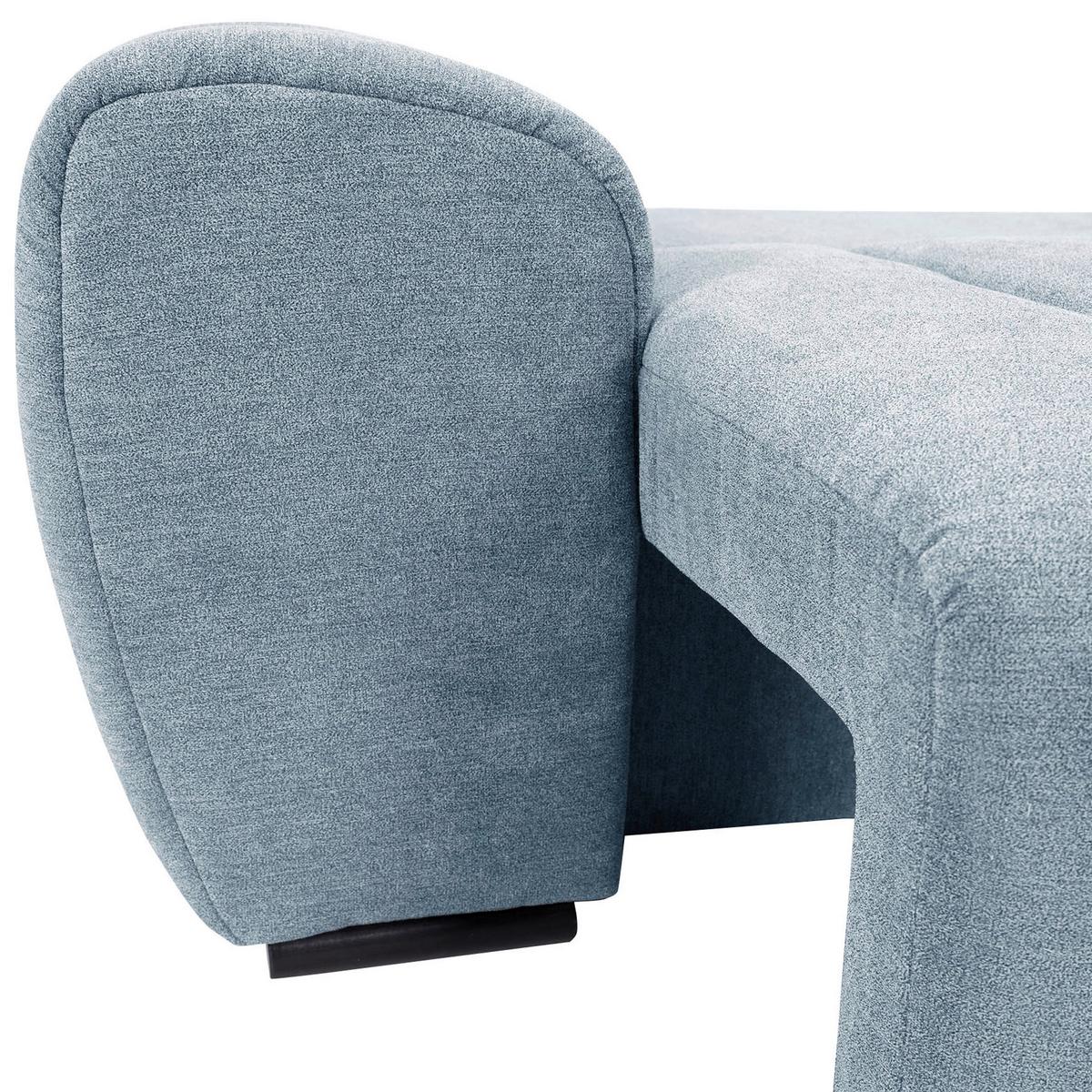 Ecksofa M Schlaffunktion Barca + Kissen Blau 275x180 Cm - Blau/Schwarz, KONVENTIONELL, Textil (275/180cm) - P & B