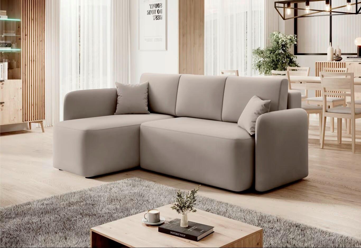 Ecksofa Hadson Beige S: 150x206 cm - Beige/Schwarz, Design, Textil (150/206cm) - MID.YOU