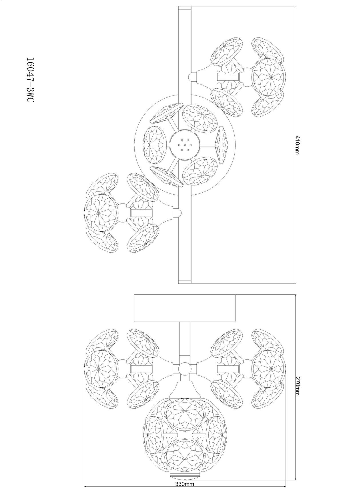 LED-Wandleuchte Virina Klar Chromfarben L:41cm - Klar/Chromfarben, KONVENTIONELL, Glas/Metall (41/33/27cm) - Globo