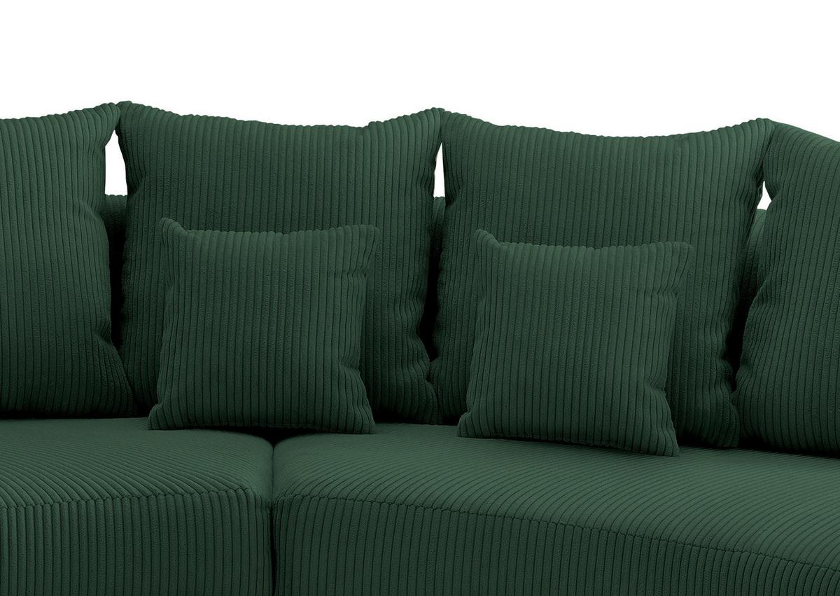 Wohnlandschaft Dunkelgrün S: 300x160 cm - Dunkelgrün/Schwarz, Design, Textil (300/160cm) - Livetastic