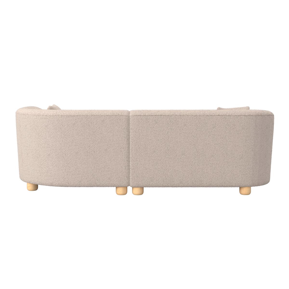 Rohová sedačka ALBA, krémová - barvy dubu/krémová, Moderní, dřevo/textil (256/78/85/166cm) - Bessagi Home