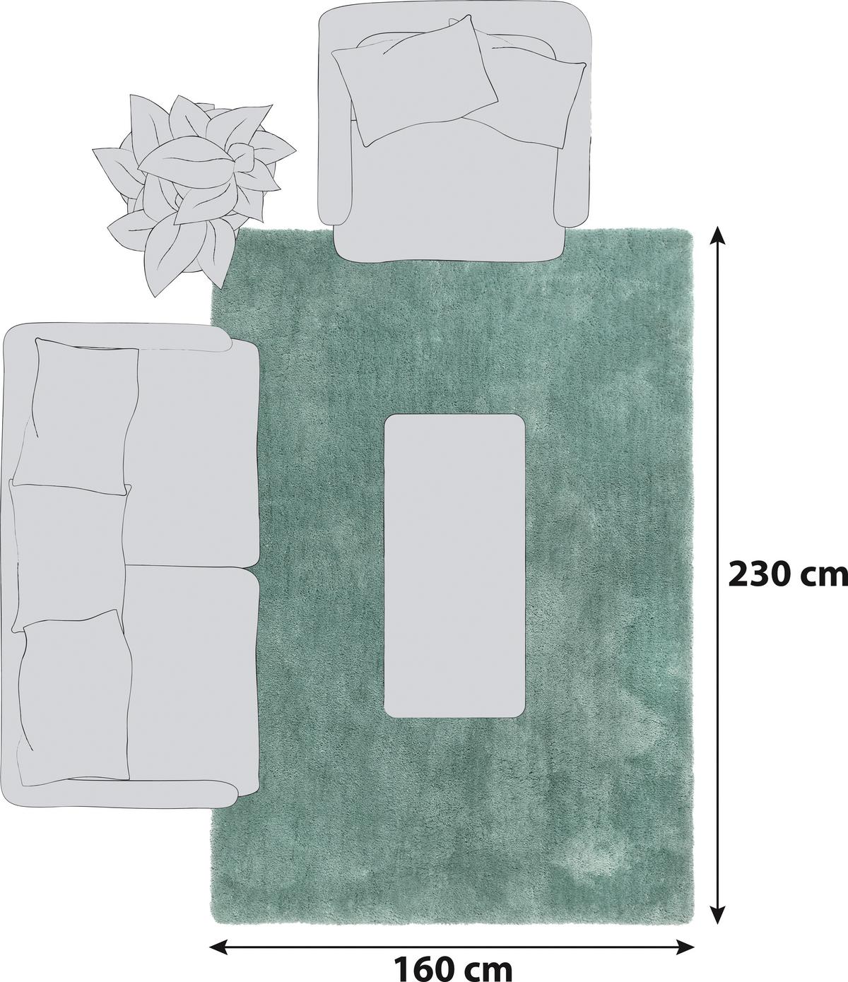 Hochflor Teppich Grau/Blau Relaxx 160x230 cm - Hellgrau/Hellblau, KONVENTIONELL, Textil (160/230cm) - Esprit