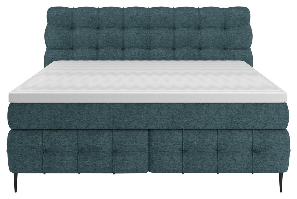 Boxspring- Ágy Scarlett 180/200cm - türkiz, Konventionell, faalapú anyag/textil (180/200cm)