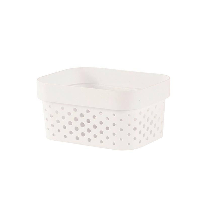 Úložný košík INFINITY 1,4L - biela, Basics, plast (12.5/8.3/16.7cm)