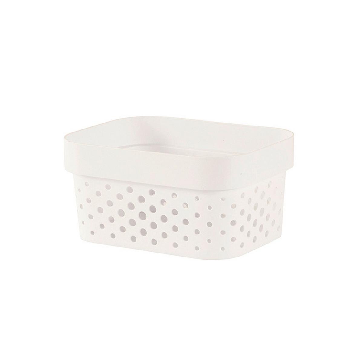 Úložný košík INFINITY 1,4L - biela, Basics, plast (12.5/8.3/16.7cm)