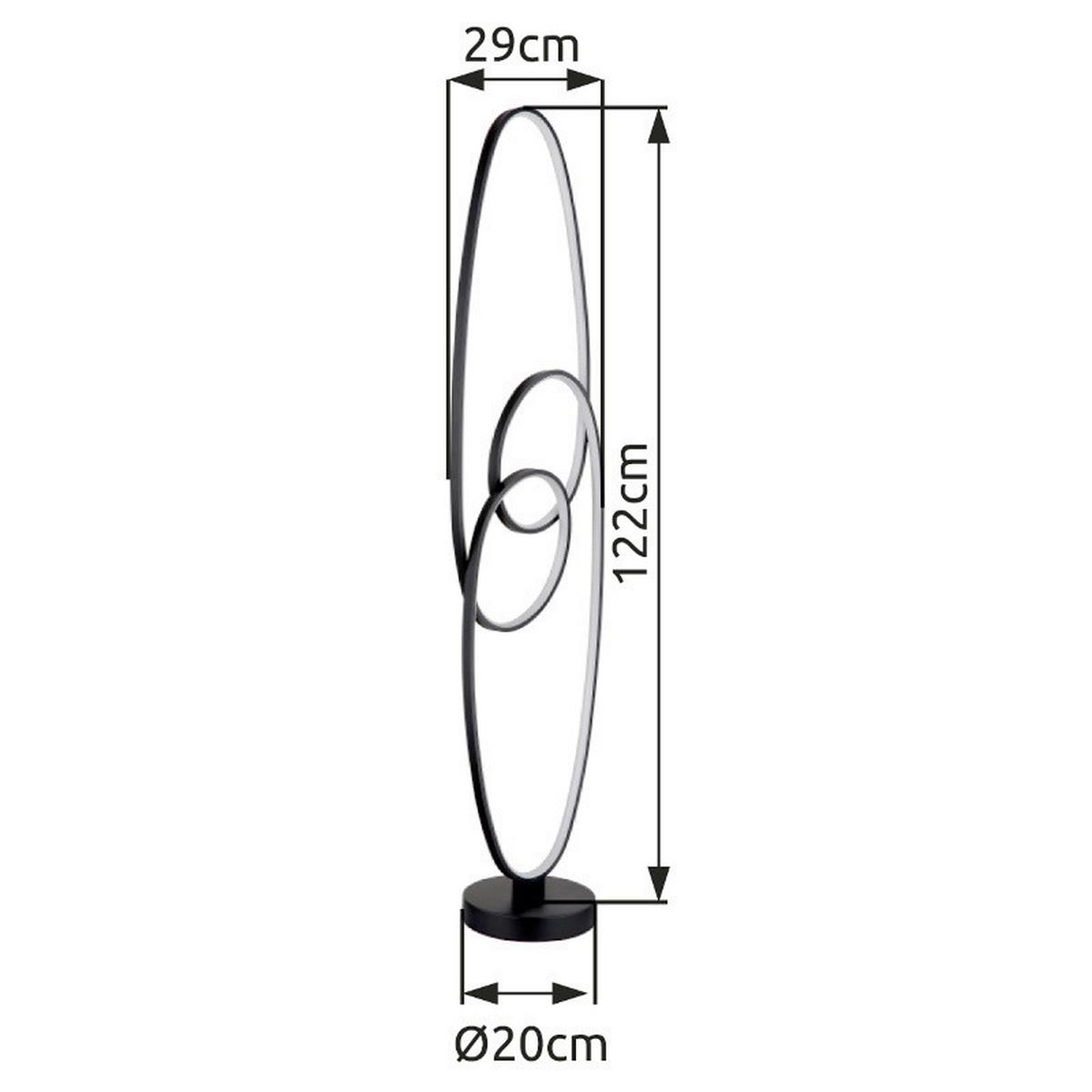 Led Állólámpa 67177-36s Spira - fekete/fehér, Design, műanyag/fém (29/20/122cm) - Globo