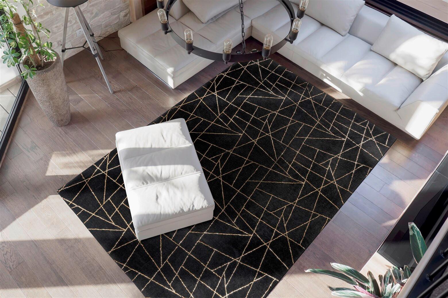 Teppich Bijou Schwarz/Goldfarben, 120x170 cm - Goldfarben/Schwarz, KONVENTIONELL, Textil (120/170cm)