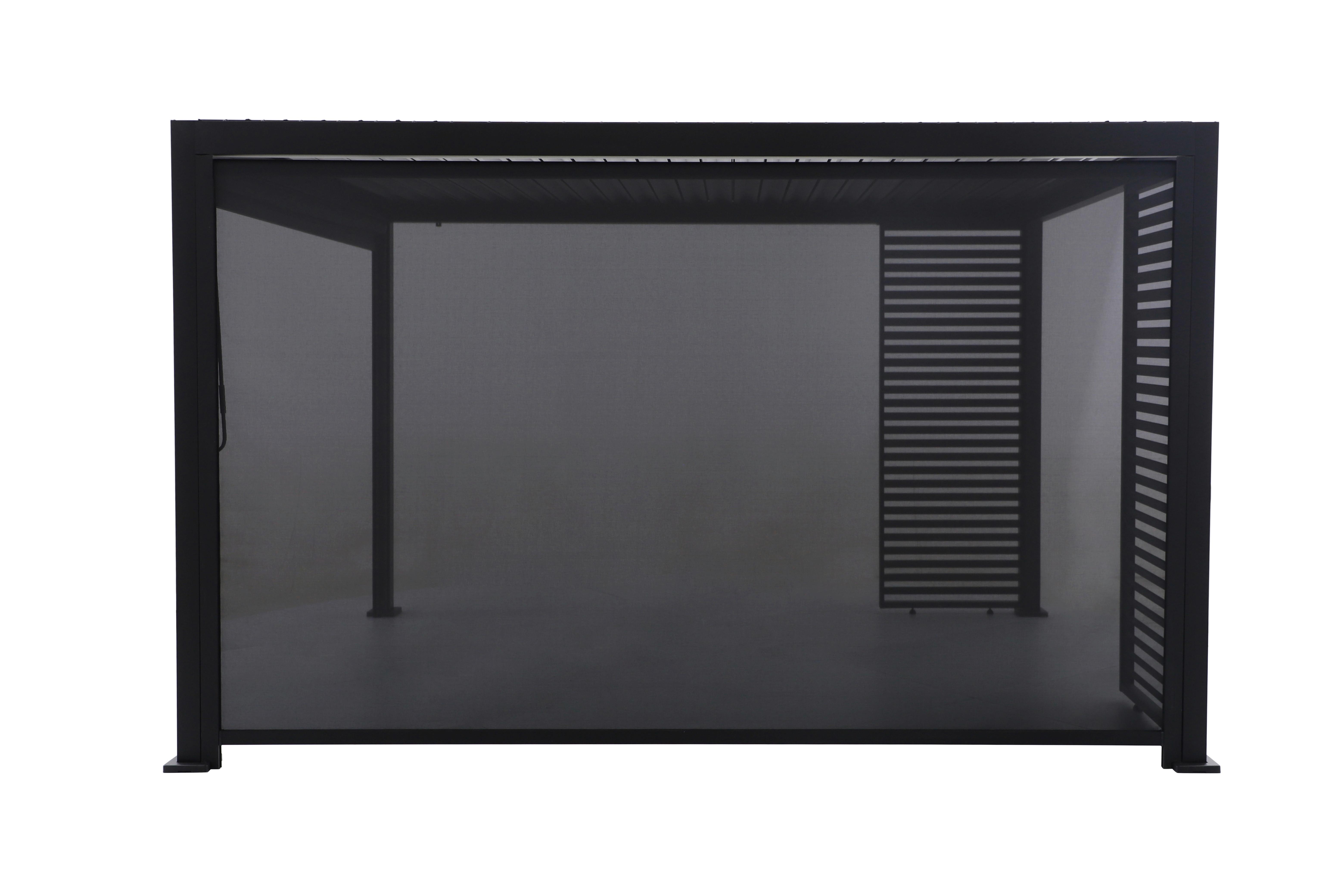 Kurbelrollo für Pergola Origin Aluminium BxH: ca. 371x231,5cm - Anthrazit, Basics, Metall (371/231,5/9cm) - Gardenson