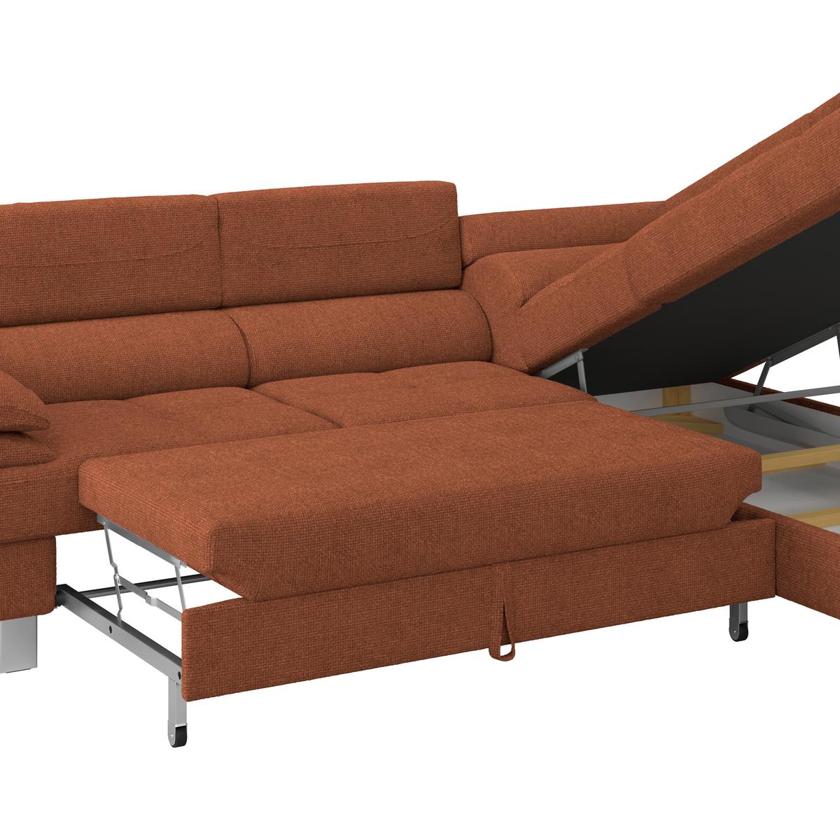 Ecksofa Savona - Rostfarben, MODERN, Textil (270/230cm) - Ondega