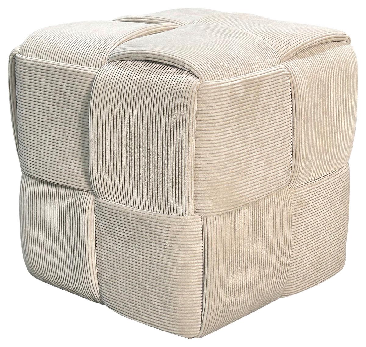 Pouf Urban Beige Gepolstert - Beige, Design, Textil (40/40/40cm) - MID.YOU