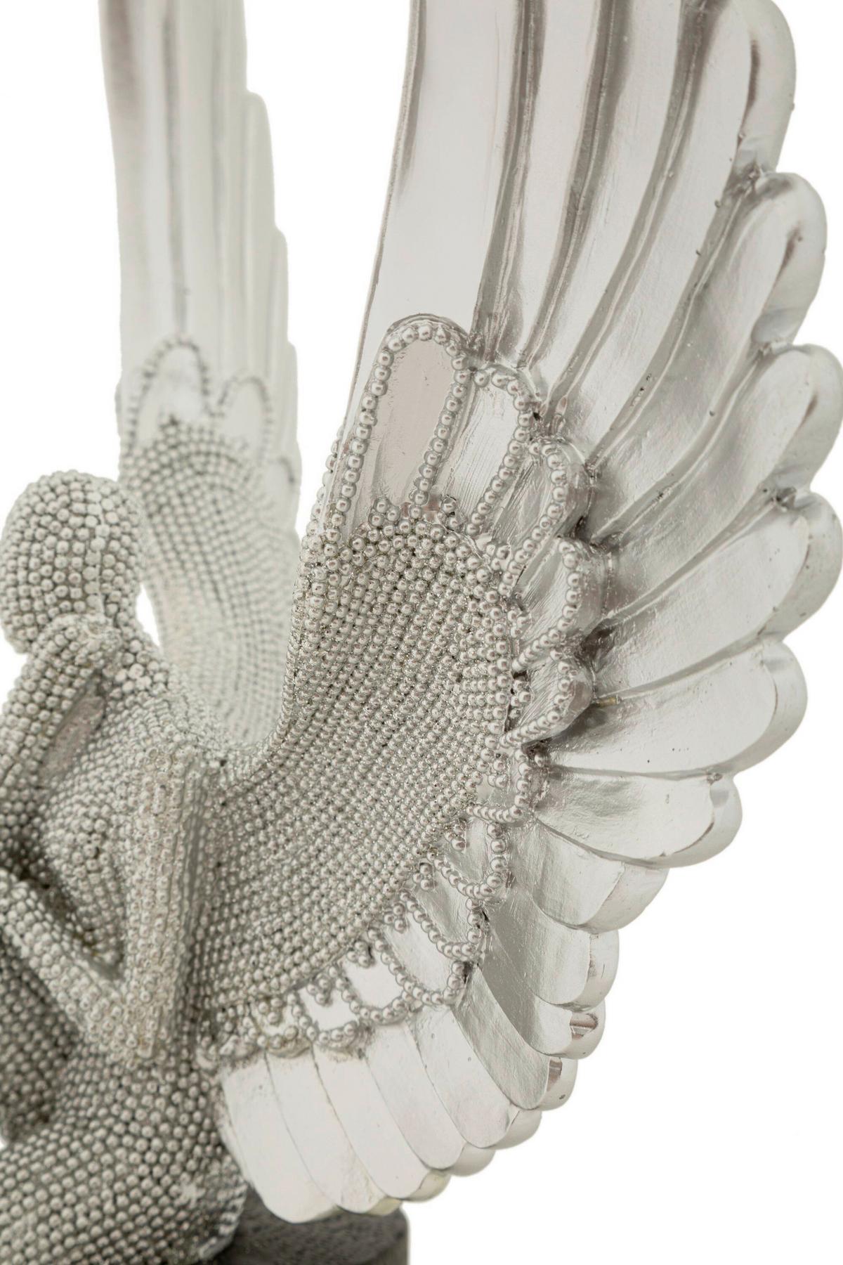 Skulptur Kunststoff, Silver/schwarz - Basics, Kunststoff (24/34/8cm)