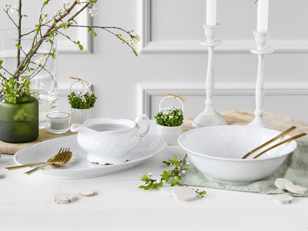 Kombiservice Frederike Weiss Porzellan, 3-teilig - Weiß, Basics, Keramik - Creatable