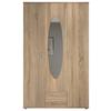 Drehtürenschrank Mit Spiegel 159cmpaul,eiche Sonoma 3-Türig - Sonoma Eiche, Basics, Glas/Holzwerkstoff (159/195/55cm)