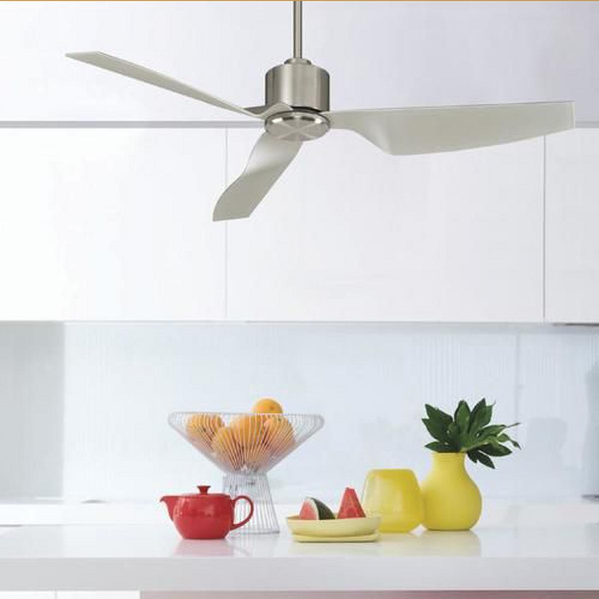 Deckenventilator Airfusion Chrom 3 Flügel, Geräuscharm - Chromfarben/Silberfarben, Basics, Kunststoff/Metall (127/33cm)