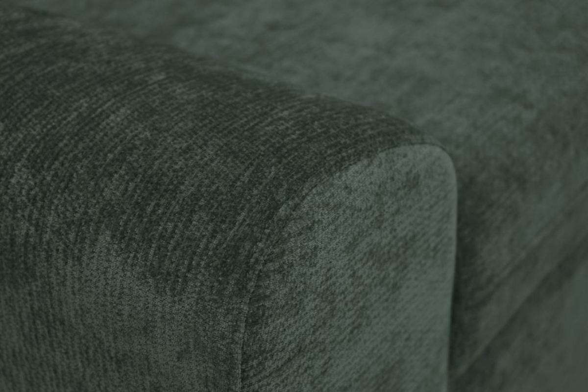 Rohová sedačka MALAGA, pravá, lesní zelená žinylka - barvy chromu/lesní zelená, Konvenční, kov/dřevo (286/203cm) - Ondega