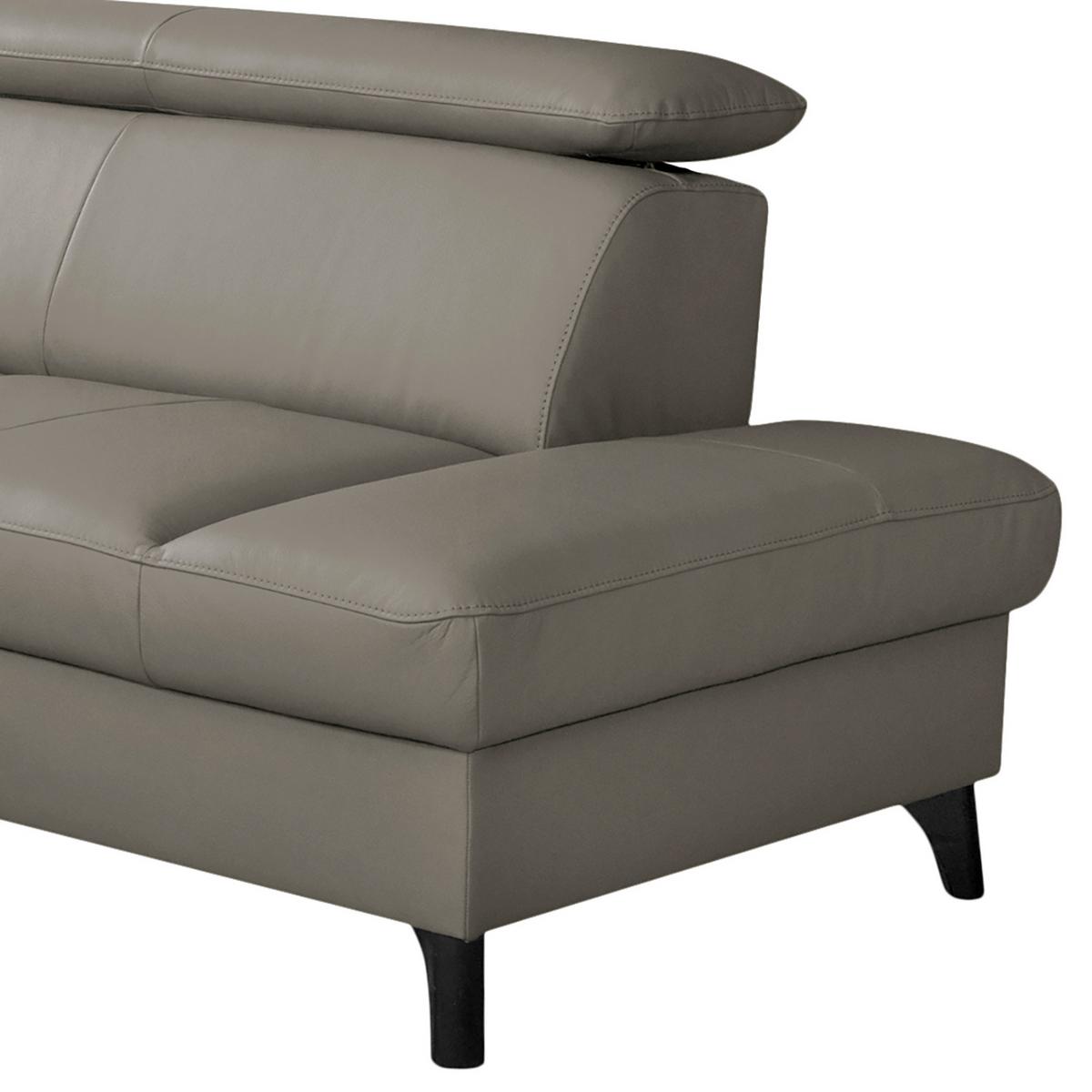 Ecksofa Note New Teilleder Schlammfarben 244x199 - Schlammfarben/Schwarz, Design, Leder/Textil (244/199cm) - Livetastic