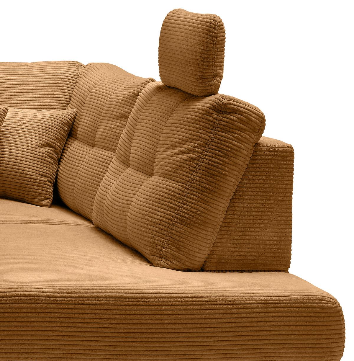 Ecksofa Brizzini Goldfarben S: 274x206 Cm - Goldfarben/Naturfarben, MODERN, Textil (274/206cm) - Livetastic