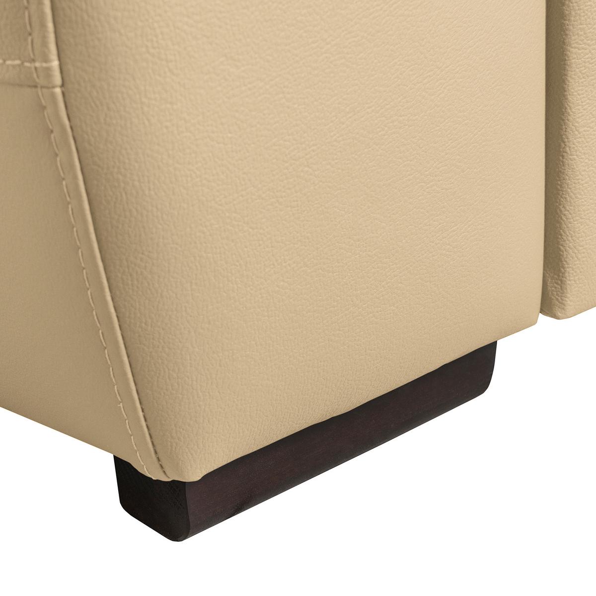 Ecksofa City Beige S: 211x265 cm - Wengefarben/Beige, Design, Leder (211/265cm) - Livetastic