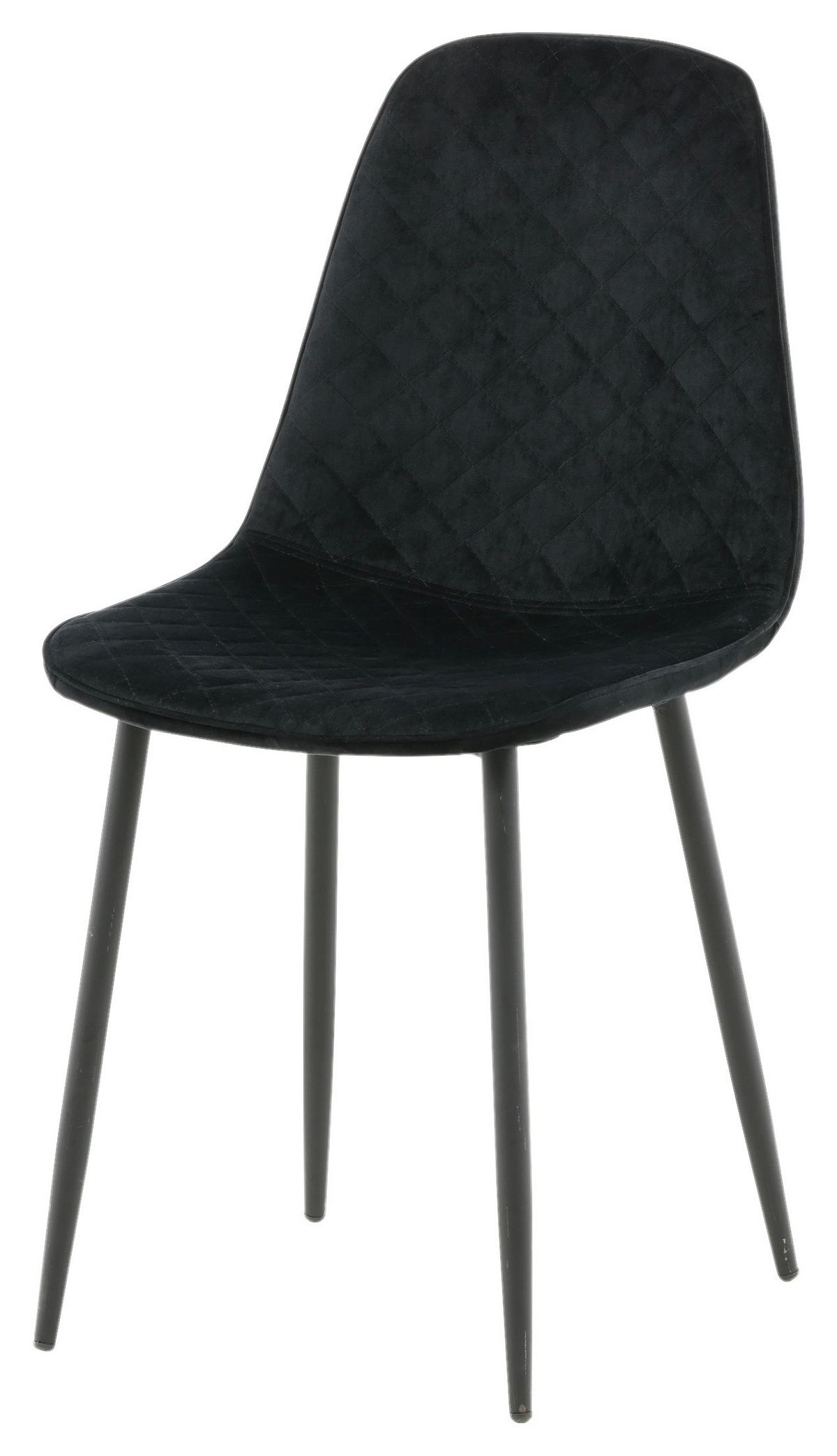 Stuhl-set Polar - Schwarz, Design, Textil/Metall (44/86/52cm) - Livetastic