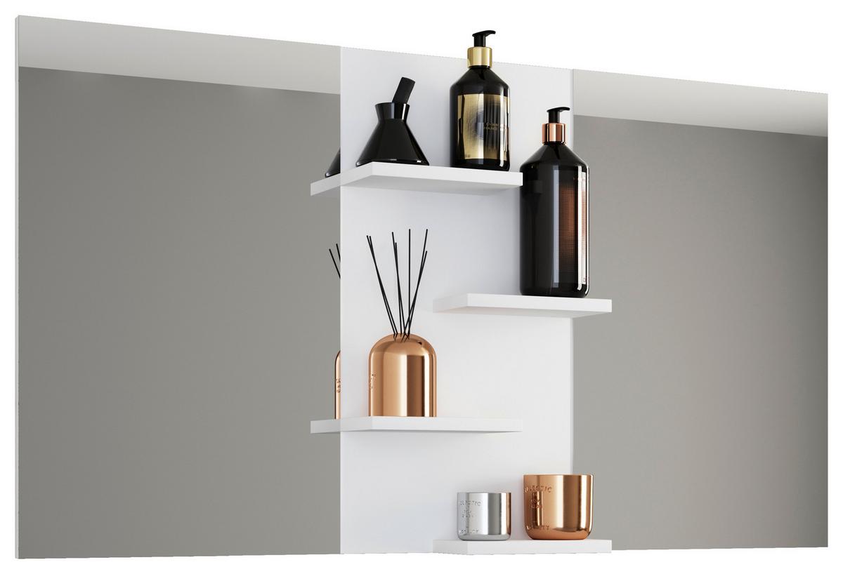 Badspiegel Budasi BxH 112x59 cm - Weiß, MODERN, Holzwerkstoff (112/59/11,5cm) - MID.YOU