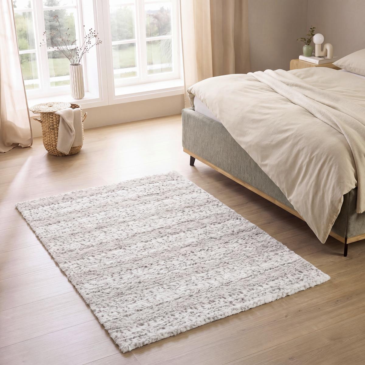 UMĚLÁ KOŽEŠINA POLAR LUXE - bílá/černá, Konvenční, textil (130/190cm) - Mömax