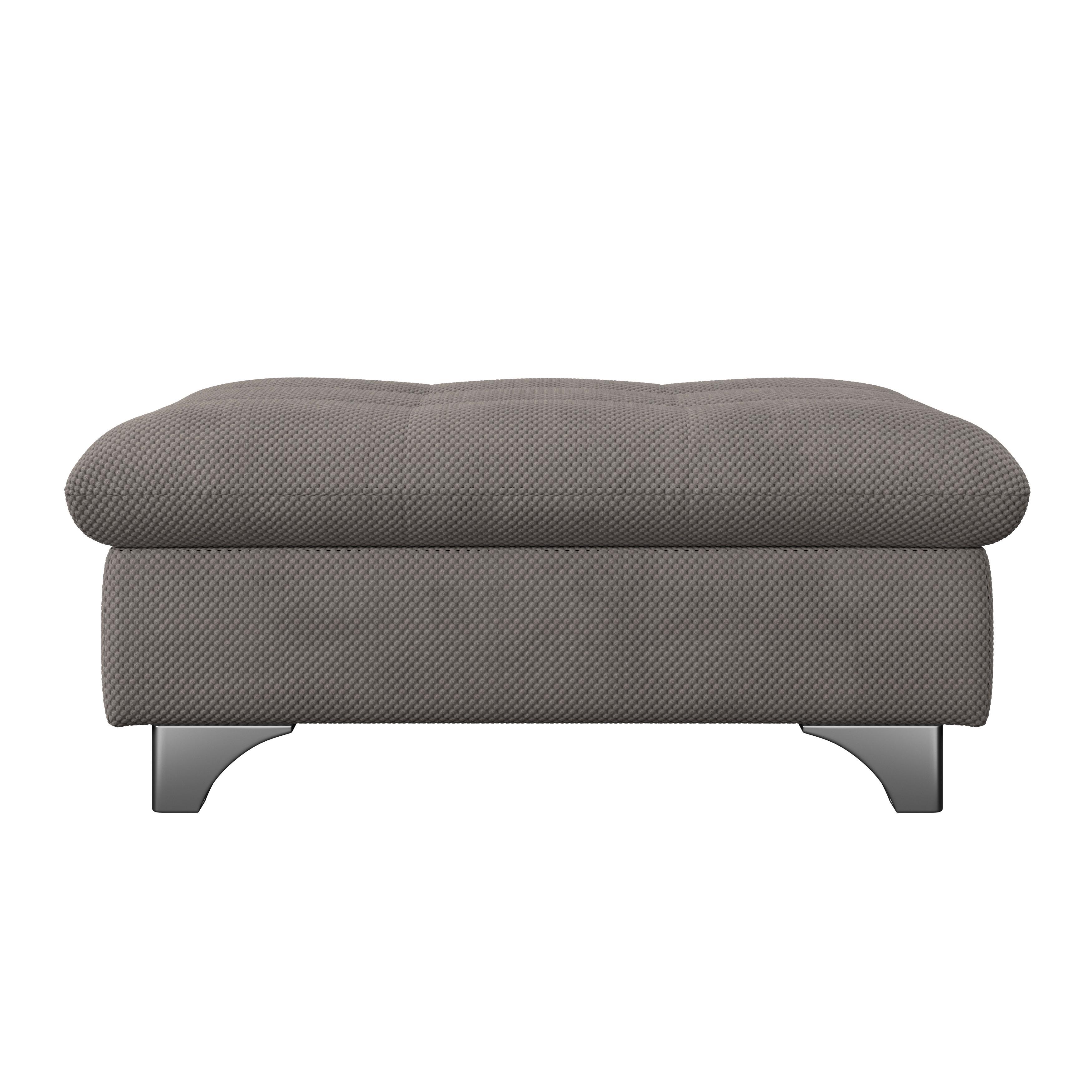 Hocker Gemini Braun, B: 108cm - Chromfarben/Braun, KONVENTIONELL, Textil (108/46/108cm)