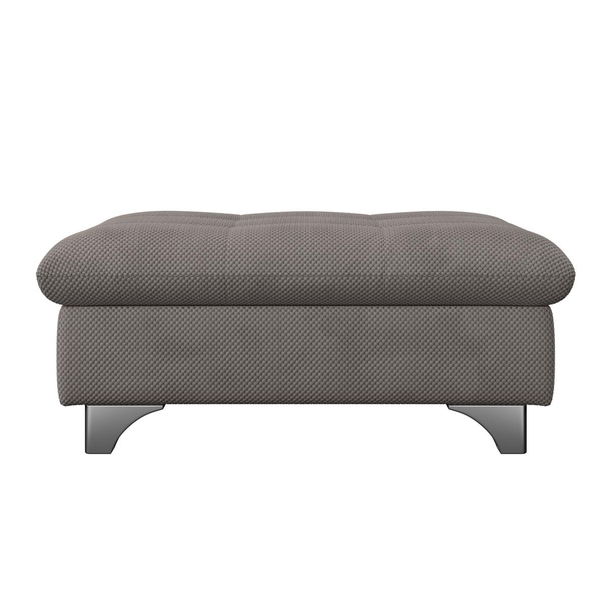 Hocker Gemini Braun, B: 108cm - Chromfarben/Braun, KONVENTIONELL, Textil (108/46/108cm)