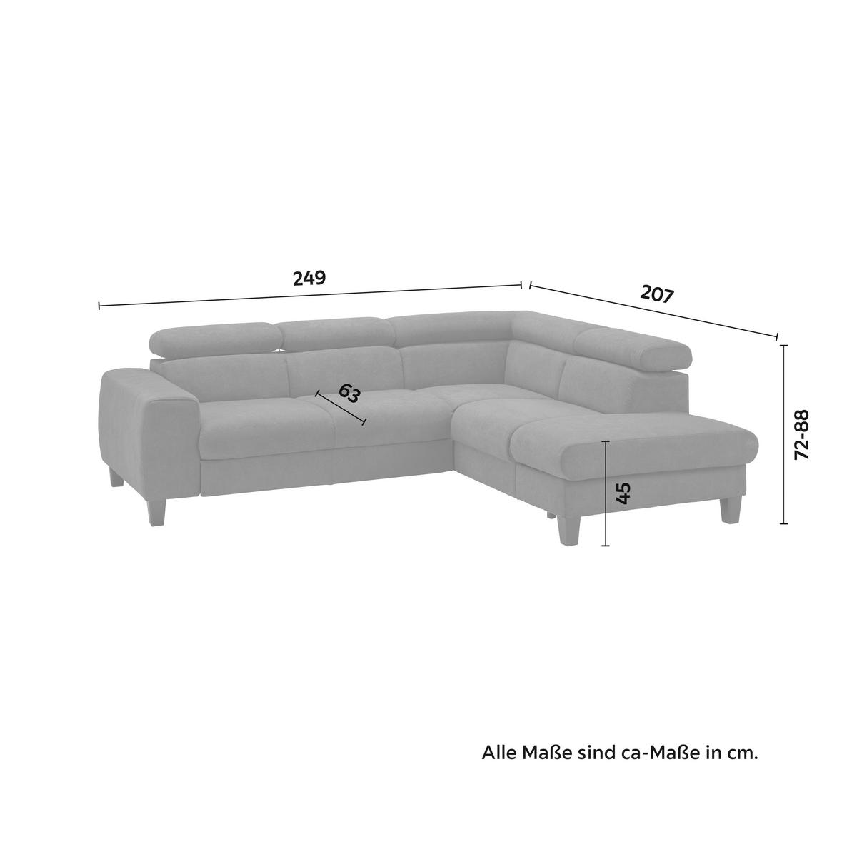 Sedací souprava Malibu šedohnědá - šedavě hnědá, Moderní, dřevo/textil (249/88/207cm) - Bessagi Home